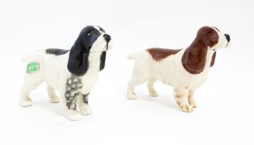 Two Beswick model of Spaniel dogs model no. 967. Approx. 4" long (2) Please Note - we do not make
