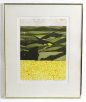 John Brunsdon (1933-2014), Limited edition lithograph, View from the Black Mountains. Signed, titled