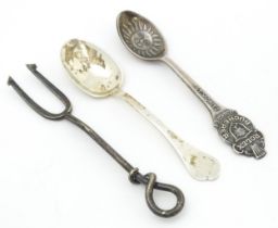 A silver trefid formed teaspoon hallmarked Sheffield 1920, maker John Round & Son Ltd. Together with