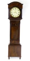 A 19thC Irish mahogany 8-day longcase clock, the circular 12" dial signed John R Nelson , Dromore.