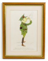 C. Hunt, 20th century, Watercolour, A caricature of a World War I / WWI officer, titled Brigadier-