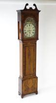 A 19thC Scottish mahogany 8-day longcase clock. The 13" face signed Finlayson Glasgow and surrounded