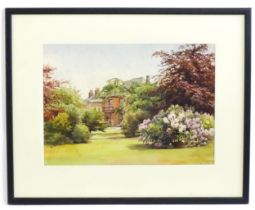 Early 20th century, Watercolour, The Crescent, Ripon, A garden scene with house beyond. Titled