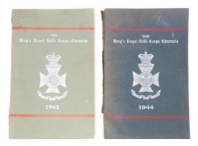 Militaria , Books : Two volumes of The King's Royal Rifle Corps Chronicle, dated 1943 & 1944. Each