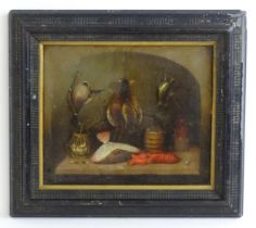 Attributed to Benjamin Blake (1757-1830), Oil on canvas, A kitchen / larder still life study