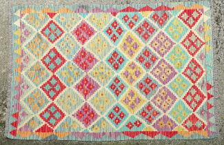 Carpet / Rug : An Anatolian Turkish Kilim with geometric motifs. Approx. 72 1/2 x 49 1/4" Please
