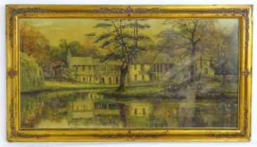 R. Perrot, 20th century, Oil on canvas, Le Hameau de la Reine, A view of The Queen's Hamlet from the