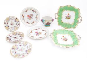 A quantity of assorted ceramics to include a Continental footed bowl decorated with couples in