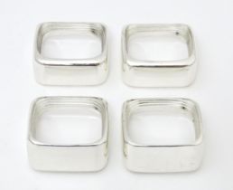 A set of four 'capri' pattern silver plate napkin rings. Produced for Wedgwood. Please Note - we