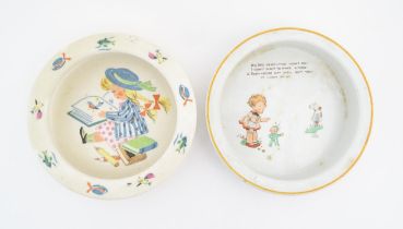 A Shelley baby plate with Mabel Lucie Attwell fairy decoration. Together with a Norwegian example by