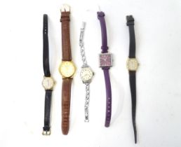 5 assorted ladies wristwatches to include examples by Ingersol, Accurist, Rotary. Timex etc (5)