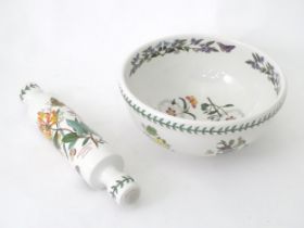 Two items of Portmerion ceramics decorated in the Botanic Garden pattern, comprising a large bowl