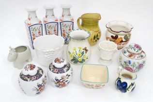 A quantity of assorted ceramics to include vases, plant pots, ginger jars, etc. The tallest approx