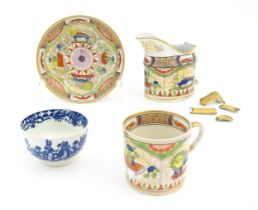 Four items of Royal Worcester to include three items in the Kylin pattern comprising cup, saucer and