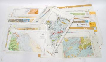 A large quantity of 20thC 1" : 1 mile British Geological Survey maps, various UK locations (approx