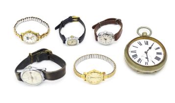A quantity of assorted wristwatches to include examples by Pulsar, Buler, Westclox etc. and a pocket