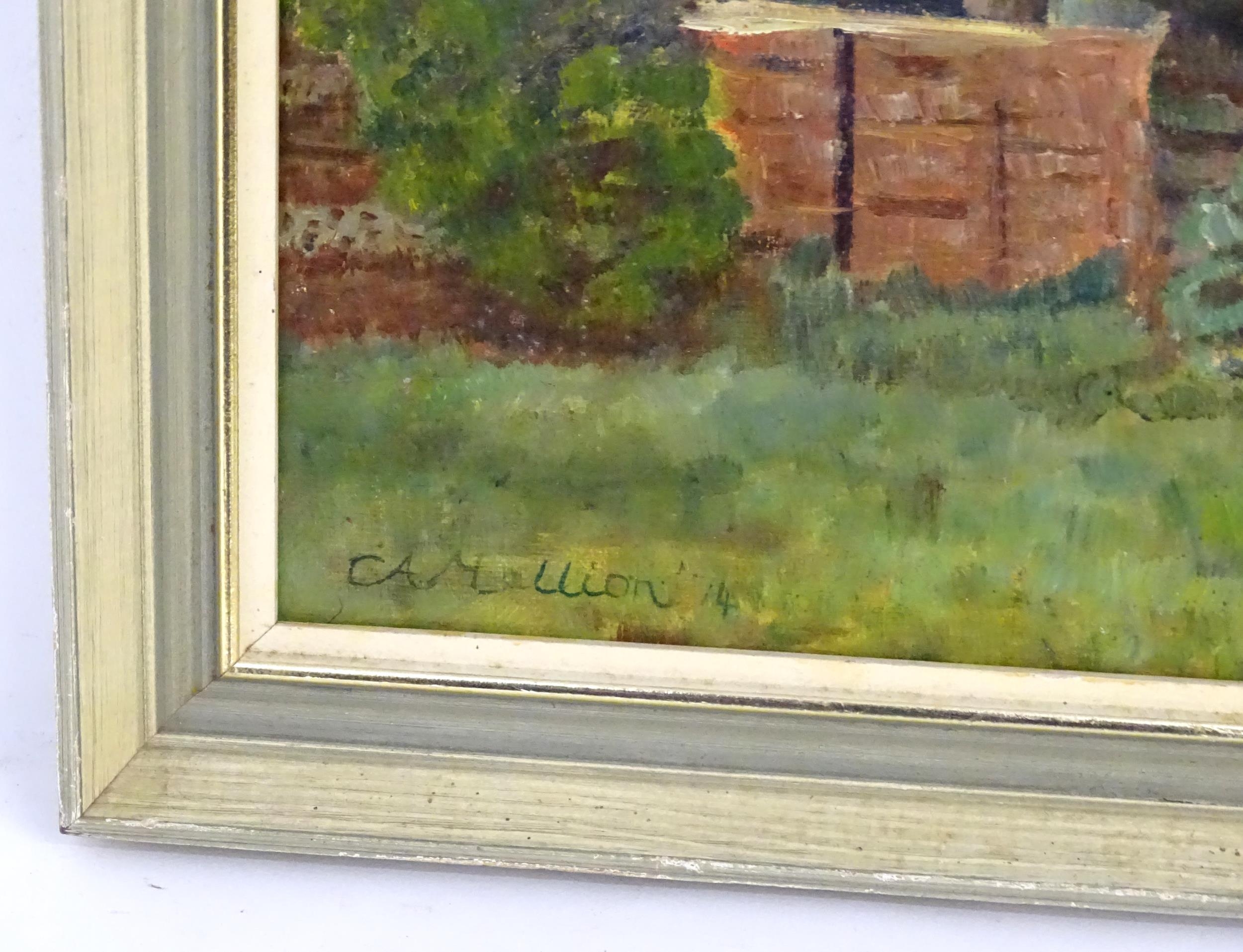 C. A. Mallion, 20th century, Oil on board, A study of a barn with trees. Signed and dated '74 - Image 4 of 4