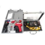 A cased soldering iron tool set, together with a cased rotary sanding / polishing / engraving tool