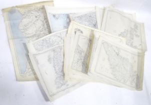 A large quantity of mid-20thC 1/2" : 1 mile Ordnance Survey maps of British locations, areas