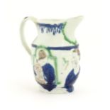 A 19thC Shakespeare jug decorated in Pratt colours and decorated in relief with portraits of the