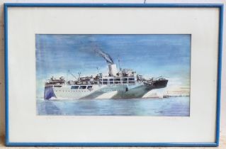 A print depicting the armed merchant cruiser HMS Canton, after David Astle. Approx. 7 1/4" x 13 1/2"