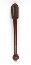A 19thC mahogany cased stick barometer, the brass measurement panel inscribed 'West London' (Francis