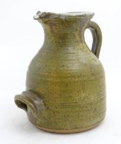 A large stoneware ale jug by Vicki & Bill Read, Winslow (Claycutters) Pottery. Marked Winslow -19