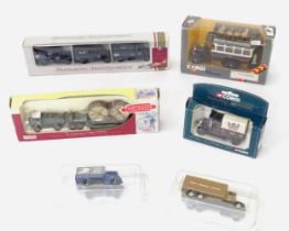 Toys: Assorted scale model / die cast vehicles to include Corgi Classics Thornycroft Bus, Lledo