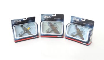 Toys: Three Corgi Toys die cast / scale model planes from the Battle of Britain series to include