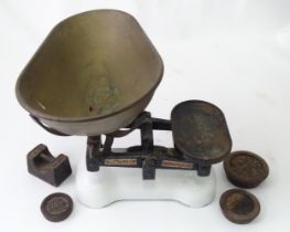Scales by W & T. Avert Ld. Birmingham, Together with assorted weights Please Note - we do not make