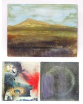 Three 21stC mixed media works in the manner of Bryony Leatherbarrow, to include two abstract