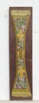 A framed maniple style textile with floral and wheat detail. Approx. 34 1/4" long Please Note - we