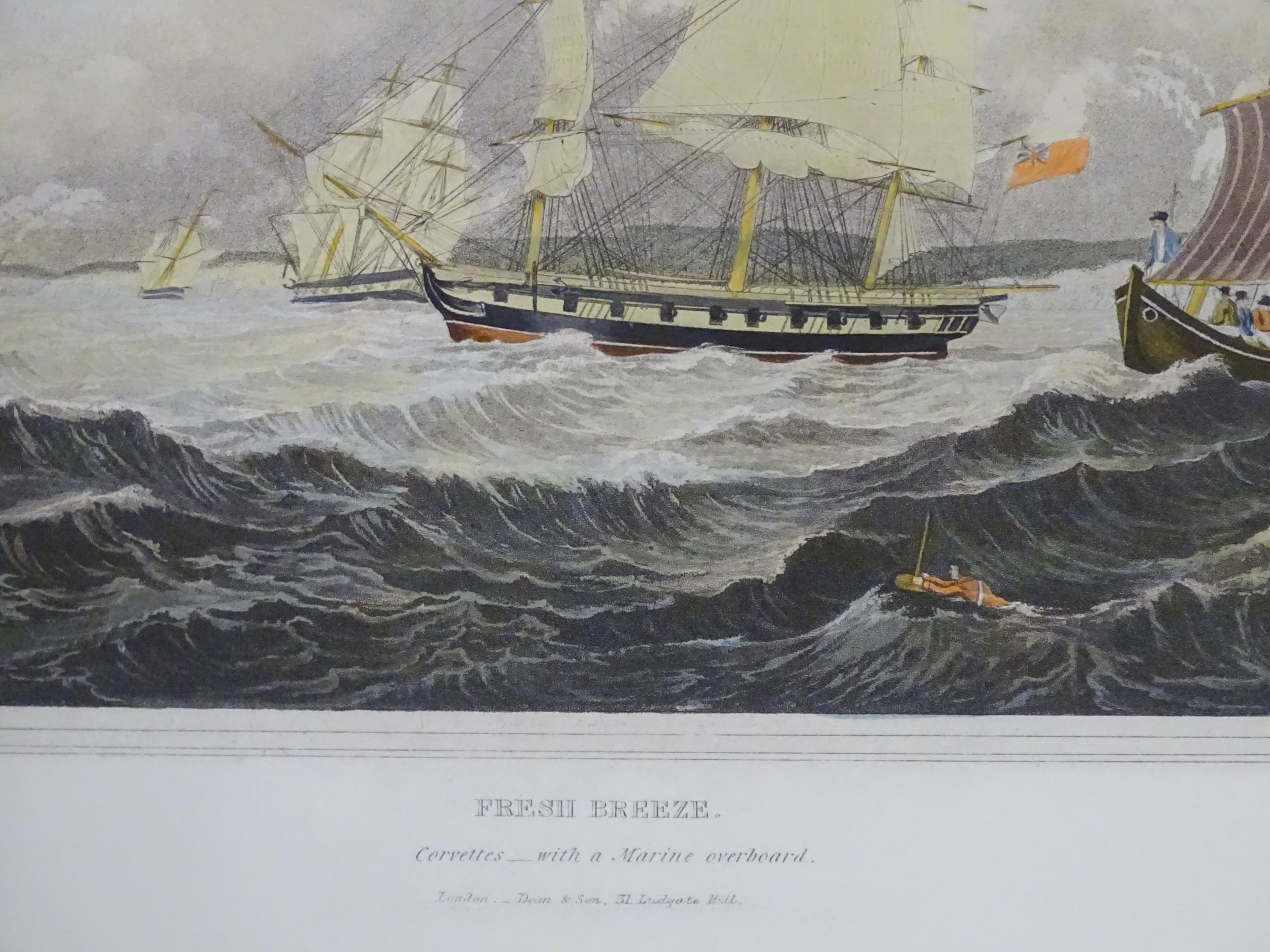 A quantity of Marine School engravings titles to include Fresh Breeze Corvettes with a Marine - Image 2 of 11