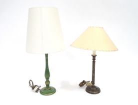 Two modern table lamps with shades, the largest approx. 28 1/2" tall Please Note - we do not make