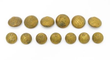 Militaria: a quantity of Royal Army Service Corps tunic buttons, the largest examples 1" in diameter