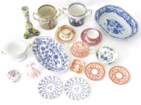 A quantity of assorted 19thC and later ceramics to include loving cups with chinoiserie