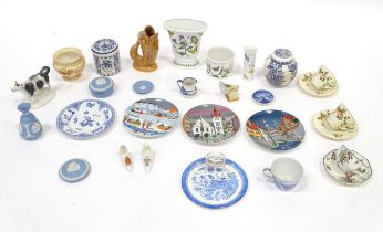 A quantity of assorted ceramics to include a Royal Worcester blush ivory pot / vase with floral