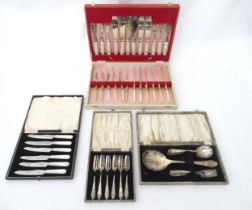 quantity of silver plated wares to include cased cake forks, fish eaters etc. Please Note - we do