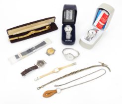 A quantity of assorted wristwatches etc. to include examples by Montine, Ingersol, Lorus rtc