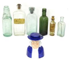 A quantity of glass bottles, to include Boots Cash Chemists Buckingham and P. & I. Smith Chemists