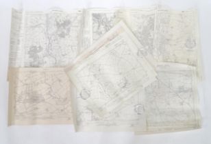 A quantity of 20thC 6" : 1 mile Ordnance Survey maps, areas including Bulford, Tidworth, Dalton