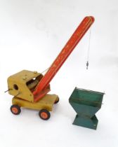 Toy: A scratch built wooden crane with painted detail. Approx. 17" high Please Note - we do not make