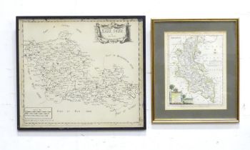 Two 20thC engraved maps to include a map of Buckinghamshire after John Ellis, and a map of