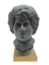 A 20thC composite bust. Mounted on a wooden base. Approx. 14" high overall Please Note - we do not