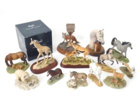 A quantity of assorted cast animals to include Border Fine Arts The Scrounger, Polar Bear & Cub,