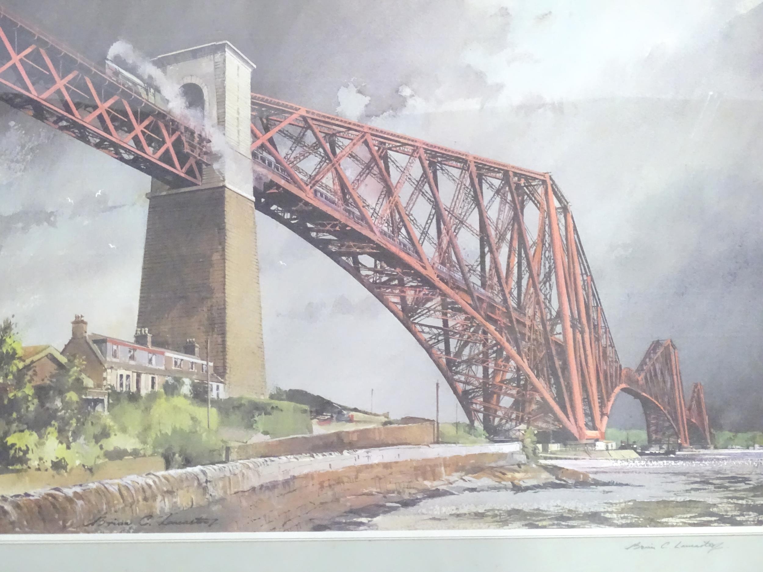 Five assorted prints to include Forth Bridge by Brian Lancaster signed under in pencil, a Gustav - Image 5 of 9