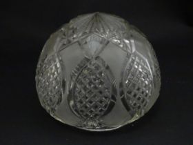 A cut glass light / lamp shade with frosted detail. Approx. 4 1/2" tall Please Note - we do not make