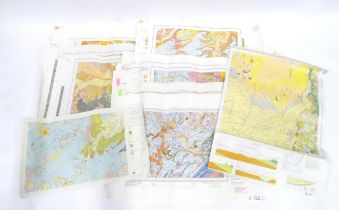A quantity of 20thC British Geological Survey maps, various scales, locations including Bourne ,