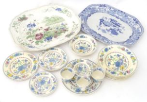 A quantity of assorted Masons Ironstone wares in the Regency pattern to include plates, dishes,