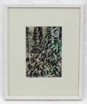 C. Kell, 20th century, Mixed media print, An abstract composition with letters. Ascribed verso.